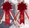 Corpete de casamento de casamento criativo Casamento chinês Corpete de noiva e noivo Decoração de casamento Pin Simulação Rose Corpete