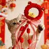 Tendencia Nacional Año Nuevo Ari Gato Juguete de Caña con Plumas Nuevo Palo de la Suerte de Año Nuevo Juguete para Gatos para Autentretenimiento y Alivio del Aburrimiento, Caña Larga, Juguete para Gatos Duradero y Resistente a Mordeduras