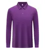 Tecido Elástico de Algodão-Poliéster 7A Antibacteriano Refrescante com Mangas Longas 210g Camisa Básica Polo de Manga Longa Casual para Outono e Inverno para Negócios