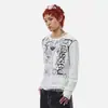 2026 Moda Oscura Punk de Moda para Hombres y Mujeres Ins Nuevo Harajuku Camiseta de Manga Larga con Estampado y Cuello Redondo Ropa Gótica