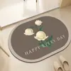 Alfombrilla absorbente para suelo de baño de lodo de diatomeas, felpudo para puerta de dormitorio, alfombrilla antideslizante para entrada de baño y inodoro, alfombra resistente a la suciedad, no lavable