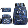Harry potter harry potter Mochila con Estampado Mochila Escolar para Estudiante Bolso de Hombro Pequeño Estuche para Lápices Set de Tres Piezas