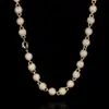 Venda quente transfronteiriça Europeia e Americana colar de contas redondas de 8mm corrente de clavícula zircônia micro cravejada colar hipster joias hip hop