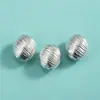 Prata Esterlina S925 Contas Espaçadoras Ovais Escovadas Corda Trançada à Mão Pulseira de Cristal Branco Contas Soltas Acessórios para Colar de Miçangas DIY