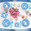 Mm138 Elefante Semanal para Bebé Temática de Cumpleaños para Bebé Vajilla para 8 Personas Juego de 4 Piezas Plato de Papel Vaso de Papel