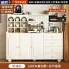 Aparador de Lujo Ligero Estilo Francés de Madera Maciza, Vitrina de Té, Cómoda Negra para Sala de Estar de Apartamento Pequeño, Mesa Auxiliar de Sofá, Armario para Cafetera