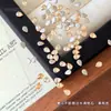 Pedras de strass para nail art com zircônia de base reta em formato de gota d'água, pedras de strass facetadas irregulares brilhantes em formato de flor para decoração de unhas