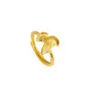 Anillo Vietnamita de Oro Arena Mate con Diseño de Hoja de Ginkgo y Flor, Estilo Chino, Anillo Femenino de Lujo Ligero, Fresco y Lindo, Suministro Directo del Fabricante