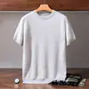 Suéter de Cachemira para Hombre Cuello Redondo Manga Corta Tejido Capa Base Suéter de Lana para Personas de Mediana Edad Transfronterizo Extranjero Holgado Suéter Casual de Negocios