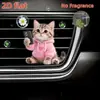 Lindo Clip de Perfume para Ventilación de Coche de Gato Gatito Acrílico Decoración de Coche Accesorio de Interior Adorno de Fragancia