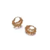 Pinzas para Orejas de Cobre Chapado en Oro de 18K Estilo Hong Kong, Moda Artesanía Pesada, Pendientes de Plata de Lujo Ligero Francés, Aretes para Mujer con un Toque de Nicho de Alta Gama