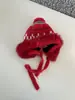 Chapéu de Lã Pequeno com Proteção para Orelhas de Pelo de Coelho, Chapéu de Pescador Quente para Rosto Feminino, Chapéu de Lã Tricotado para Viagem no Outono e Inverno do Sudoeste da China