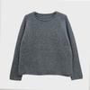 Suéter de Tricô Pulôver Raglan Gola Redonda Cashmere Puro de 357 Agulhas para Mulheres com Borda Enrolada Pulôver de Cashmere