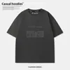 Camiseta de Manga Curta Algodão Puro Estampa de Letras Marca Tendência Estilo Retrô Americano Tamanho Plus Size, Roupa Unisex Tamanho Extra Grande Oversize para Casal