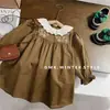 Ropa Infantil Coreana Niñas Top de Punto Prendas de Abrigo Primavera y Otoño Nuevo Estilo Niños Casual Bordado Conjunto de Vestido Comercio Exterior
