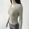 Camiseta deportiva adelgazante ajustada de manga larga para mujer, ropa para correr, entrenamiento, fitness, ropa de yoga, ropa profesional para pilates, ropa exterior de otoño.