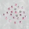 Libro Rojo Popular Mini Plano Forma Especial Diamante Rosa Romántico Corazón de Melocotón Decoración de Uña Plana Torcida Material DIY de Diamante