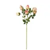 Flor artificial de rosa retro de 7 cabezas, rosa de múltiples cabezas con borde quemado, flor artificial, flor seca, decoración de mesa de sala de estar, accesorios de fotografía