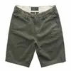 Shorts Casuais Masculinos Lavados Texturizados de Verão Novos Tendência Algodão Cor Sólida Tamanho Grande Versátil Slim Fit Roupa de Trabalho Shorts de Cinco Pontos