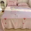 Lençol de Cama Flanelado de Algodão Puro Espesso Desenho Animado Peça Única 2026 Novo Outono e Inverno 100% Algodão Colcha Infantil Lençol de Elástico para Cama de Solteiro Conjunto de Três Peças