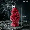 Caveira de Halloween Segurando uma Vela Perfumada de Rosa, Decoração de Festa de Feriado em Formato de Caveira, Venda por Atacado de Velas
