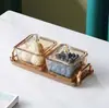 Prato de frutas de alto valor Snack Plate Home Living Room Light Luxury Creative Fruit Plate Snack Plate Partition Fruit Plate com tampa
