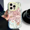 Funda de Teléfono con Pastel de Fresa Degradado para Apple 16PROMAX, iPhone 15Plus Funda Suave, 14 Estilo Fresco, 13