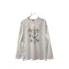 Camiseta base de capa interior blanca para mujer, nuevo modelo 2026, cuello redondo, corte holgado, talla grande, algodón puro, camiseta de manga larga, top de principios de otoño para mujer