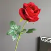 Flor Artificial Veludo Botão de Rosa Venda Quente Transfronteiriça Modelo de Casa Sala de Exposição Buquê de Casamento Decoração para Foto de Paisagem Atacado