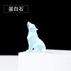 Natural Crystal Wolf animal escultura pedra semi-preciosa etiqueta mineral casa desktop decoração artesanato ornamentos
