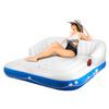 Ilha Flutuante Resistente PVC Inflável Boia Aquática Jangada com 2 Porta-Copos para Adultos Lago Piscina Inflável