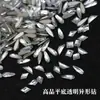 Novos enfeites de unha com corte k9 hanazi diamante quadrado transparente olho de cavalo fundo plano forma de vidro broca de unha atacado