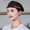 Gorro de chef de hotel, gorra de trabajo para camarero, sombrero unisex para tiendas de pasteles y té de leche, boina para cocina y catering con logotipo impreso