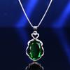 Colar Europeu e Americano Comércio Exterior Coração do Oceano Japonês e Coreano Cristal Verde Azul Vermelho Coração Micro-Cravado Venda Quente Transfronteiriço Atacado Amazon