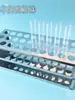 Estante para tubos de ensayo de acero inoxidable de laboratorio, plástico, estante para tubos de centrífuga de aleación de aluminio, estante para tubos de ensayo con agujeros redondos de 30/40 agujeros