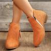 Botas Martin de talla grande europeas y americanas de comercio exterior con cremallera lateral corta para mujer, nuevo modelo transfronterizo de gamuza con doble cremallera y tacón bajo, wish