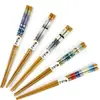 Pauzinhos de Bambu Antiderrapantes Gravados Estilo Japonês para Uso Doméstico, Pauzinhos Naturais Pontiagudos com Pauzinhos Estampados Padrão Monte Fuji Caixa de Presente