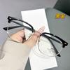 Nuevas gafas de moda para hombre, guapas, literarias y artísticas, de media montura, montura de ceja delgada con montura para gafas de miopía