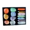Piedra Natural Amatista Columna Hexagonal Punto Único Irregular Set de 7 Piedras de Yoga Caja de Regalo Nuevos Productos Transfronterizos
