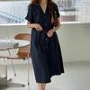 Vestido de Estilo Suave Verano Temperamento Camisero Diseño Retro Fan Hermana Real Temperamento Casual Dulce Estilo Cool Vestido