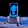 Papai Noel 3D Laser Escultura Interna Cubo de Cristal Luz Quente Estrela Curativa Luz Noturna Enfeites