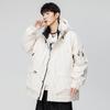 Chaqueta de plumón de invierno sencilla y combinable para hombre, chaqueta corta con capucha de marca de moda, deportiva, informal, gruesa, cálida, de plumón de pato blanco, a la moda