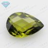 Huagang Gemstone Pêra em forma de azeitona verde dupla tartaruga rosto falso zircão gota em forma de xadrez rosto colar pulseira acessórios