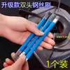 Cepillo de alambre pequeño de doble cabeza para estufa de gas para limpiar la estufa de cocina, cepillo multifuncional para limpiar ranuras y eliminar grasa