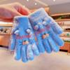Guantes de invierno para niños y niñas, guantes de punto, guantes gruesos a prueba de frío con forro polar, guantes cálidos, guantes de dibujos animados para bebés al por mayor