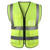 Chaleco reflectante con múltiples bolsillos al por mayor ropa de trabajador sanitario con cremallera tráfico nocturno ciclismo chaleco con múltiples bolsillos