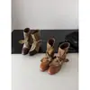 Primer Encuentro Ji Retro Punta Redonda Patchwork Lazo Tacón Oculto Botas Vaqueras Mujer Otoño Estilo Coreano Adelgazantes Botines