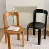 Venta Caliente Silla de Comedor Vintage de Madera Maciza Nórdica Hogar Retro Sala de Estar Simple Rey Silla Moderna Apartamento Pequeño Dopamina