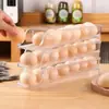 Caja de Almacenamiento de Huevos de Plástico para el Hogar Multicapa Plegable Estante para Huevos para Puerta Lateral de Refrigerador 24 Piezas Bandeja para Huevos Anticaídas Estante para Huevos