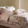 Funda de edredón de algodón puro de alta gama europea para todas las estaciones, sábana bajera de algodón completo, amigable con la piel, satén, para dormir sin ropa, algodón de fibra larga, algodón australiano, juego de cuatro piezas